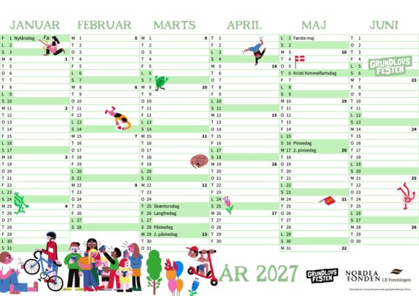 Kalender: 1. halvår 2027