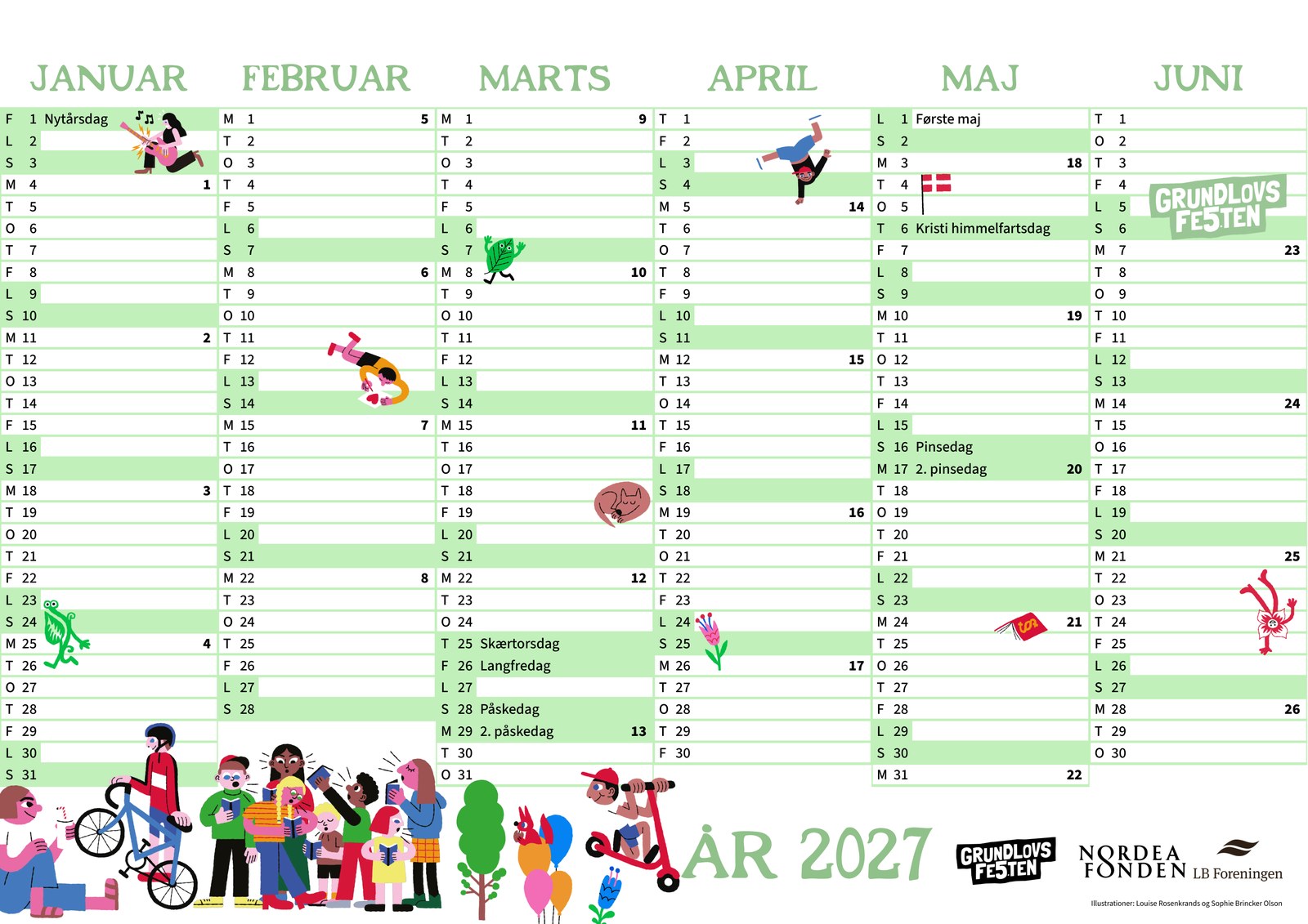 Kalender: 1. halvår 2027